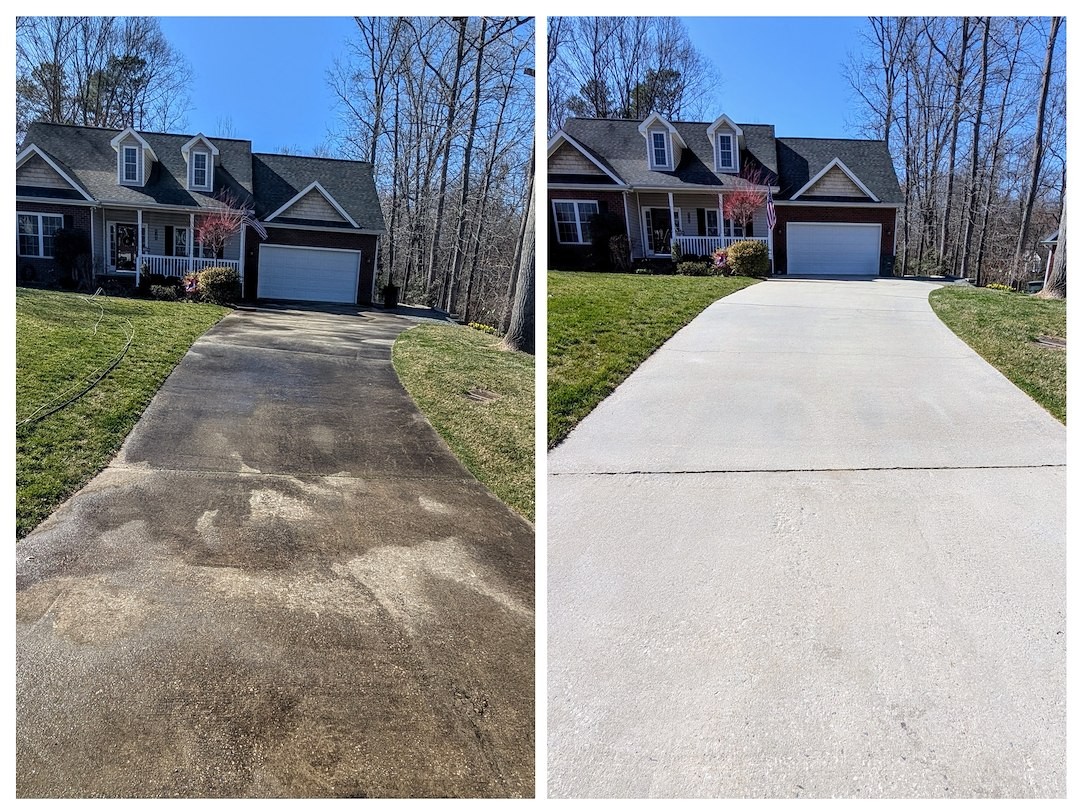 Driveway cleaning before and after transformation 3