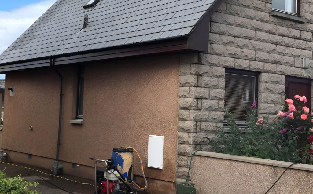 Professional cleaning exterior house walls