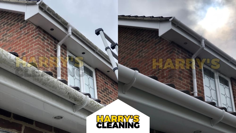 Gutter cleaning before and after transformation 6