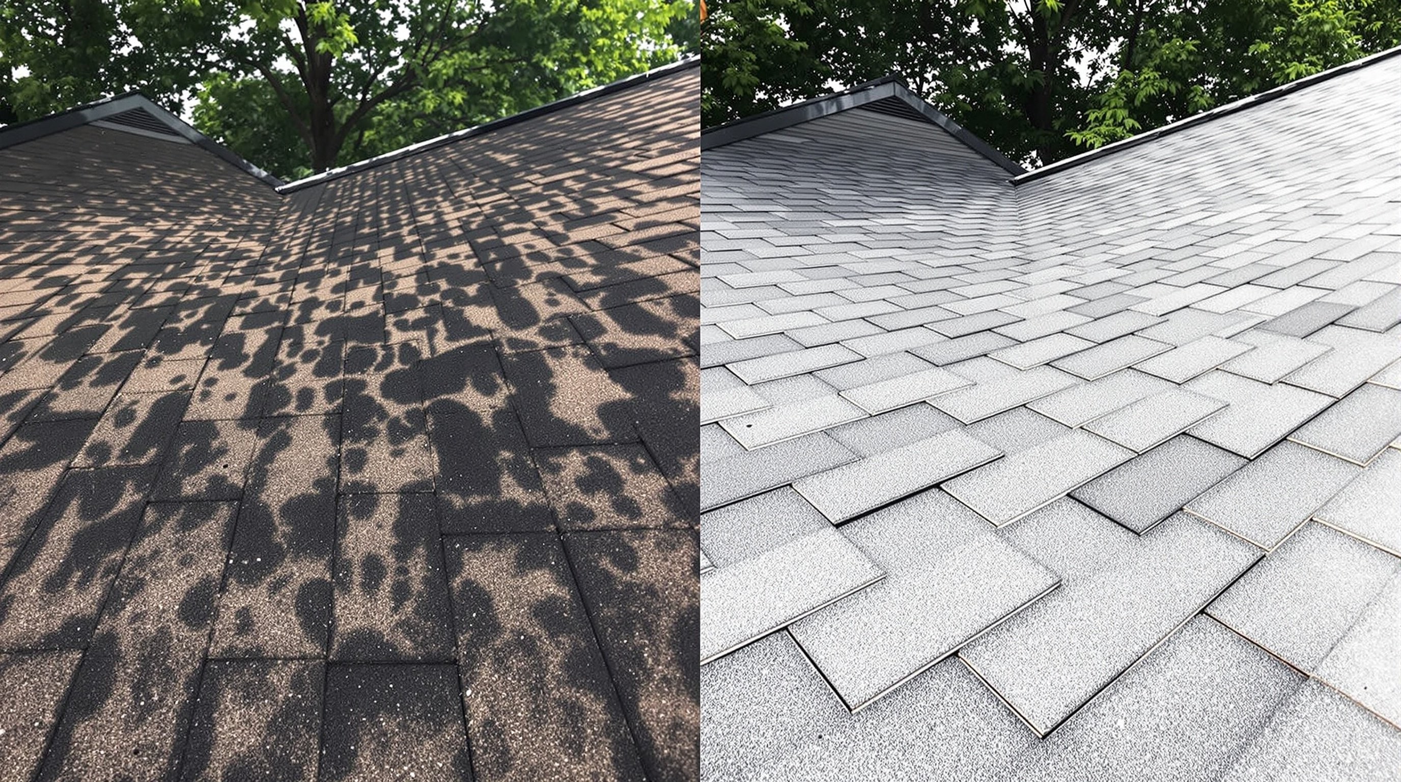 Roof cleaning before and after transformation 5
